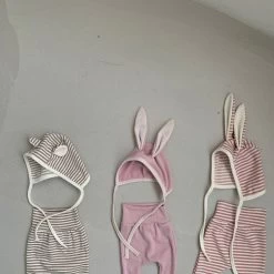 Rabbit Bonnet + Footed Leggings Set - Stripes -Mini Moments Shop image b545d772 0a90 4157 a393 5238e2d5c0c5