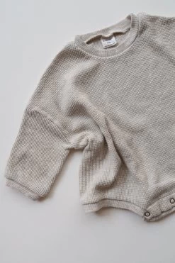 Oversized Waffle Romper | Heather Grey