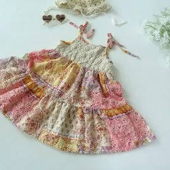 Paisley Crochet Dress - Pink