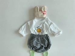 Baby Daisy Check Set - Black