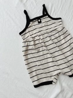 Striped Button Playsuit - Black -Mini Moments Shop image e28cd682 3652 4095 ae3d 7eef1604caba