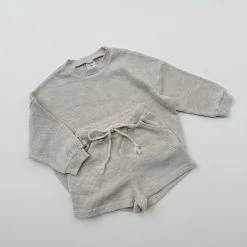 Kid's Waffle Set | Heather Grey -Mini Moments Shop image eafe1036 f330 4773 aba8 2c79ae756844