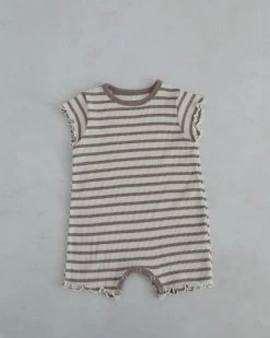 Lettuce Trim Waffle Romper | Mocha