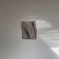 Striped Biker Shorts - Brown